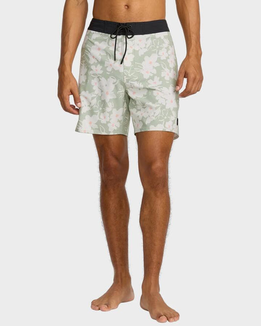 Image of Swimwear. Productname: RVCA Mens Down Right 17" Boardshorts Light Olive - in Light Olive colour by brand - RVCA