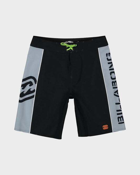 Image of Swimwear. Product name - Billabong Boys 0-7 Groms Dbah Pro 17" Boardshorts Black in Black colour by brand - Billabong