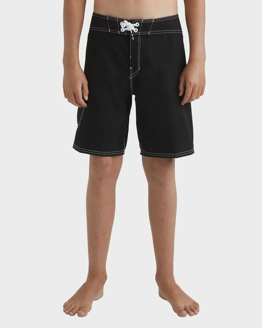 Image of Swimwear. Product name - Billabong Boys 8-16 Script Og 18" Boardshorts Black - in Black colour by brand - Billabong