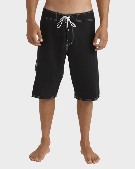 Image of Swimwear. Product name - Billabong Mens Script Og 22" Boardshorts Black - in Black colour by brand - Billabong