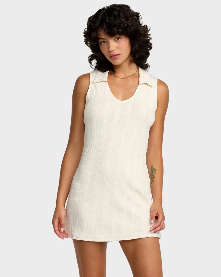 Image of Dresses. Productname: RVCA Womens Ava Mini Dress Cloud - in Cloud colour by brand - RVCA