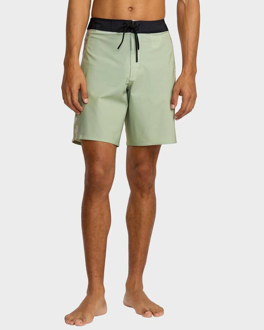 Image of Swimwear. Productname: RVCA Mens Apex 2 Truck 18" Boardshorts Light Olive - in Light Olive colour by brand - RVCA
