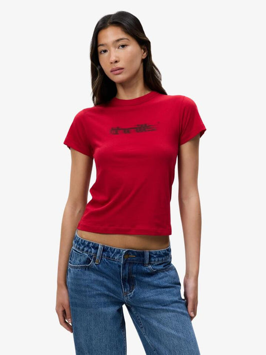 Image of a model wearing Tops. Productname: Thrills Metamorphic Daze Boy Tee in CRIMSON RED colour by brand - Thrills