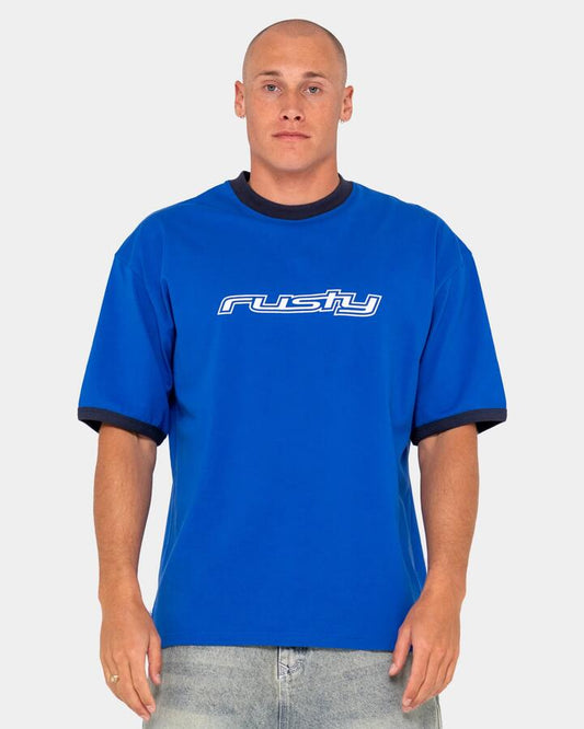 Image of T-Shirts. Product name - Rusty Mens Dead Ringer T-Shirt Royal Blue in Royal Blue colour by brand - Rusty
