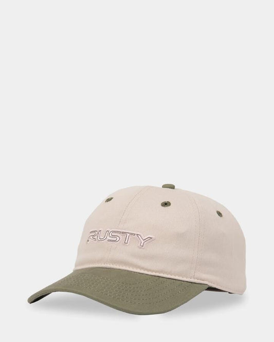 Image of Hats. Productname: Rusty Girls 8-16 Cheer Squad Dad Cap Army Green - in Army Green colour by brand - Rusty