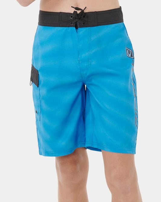 Image of Swimwear. Product name - Rip Curl Boys 8-16 Shock Wave Boardshorts Northern Blue in Northern Blue colour by brand - Rip Curl