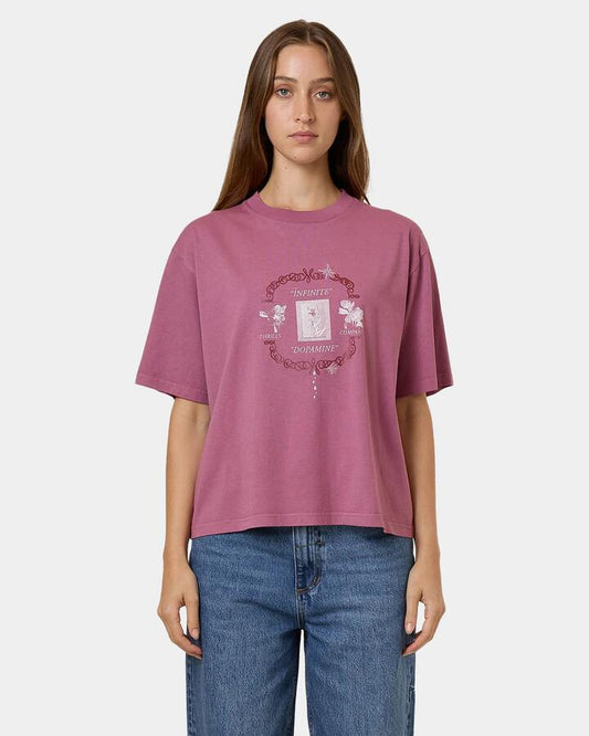 Image of T-Shirts. Product name - Thrills Womens Dopamine Square T-Shirt Purple in Purple colour by brand - Thrills