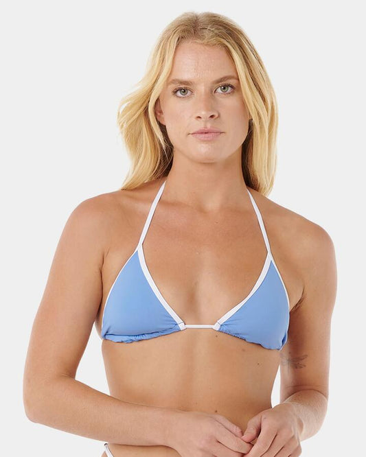 Image of Swimwear. Productname: Rip Curl - Womens Classic Surf Sliding Tri Bikini Top - Blue - in Blue colour by brand - Rip Curl