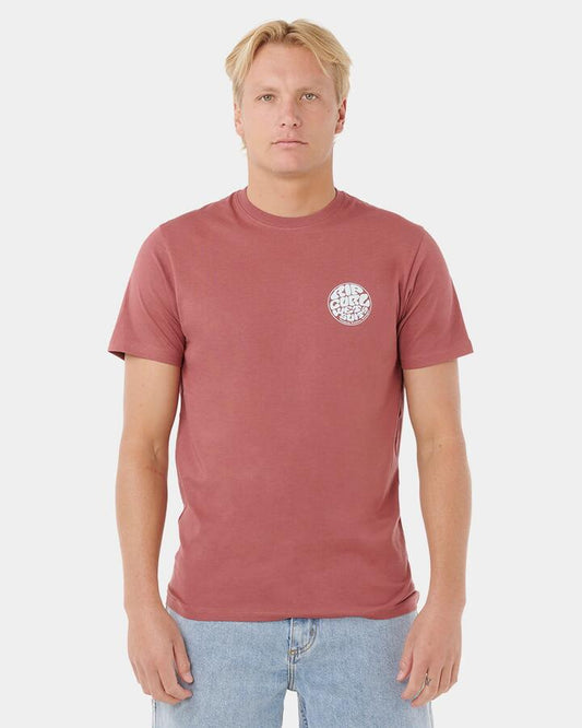 Image of T-Shirts. Product name - Rip Curl Mens Wettie Icon T-Shirt Apple Butter in Apple Butter colour by brand - Rip Curl