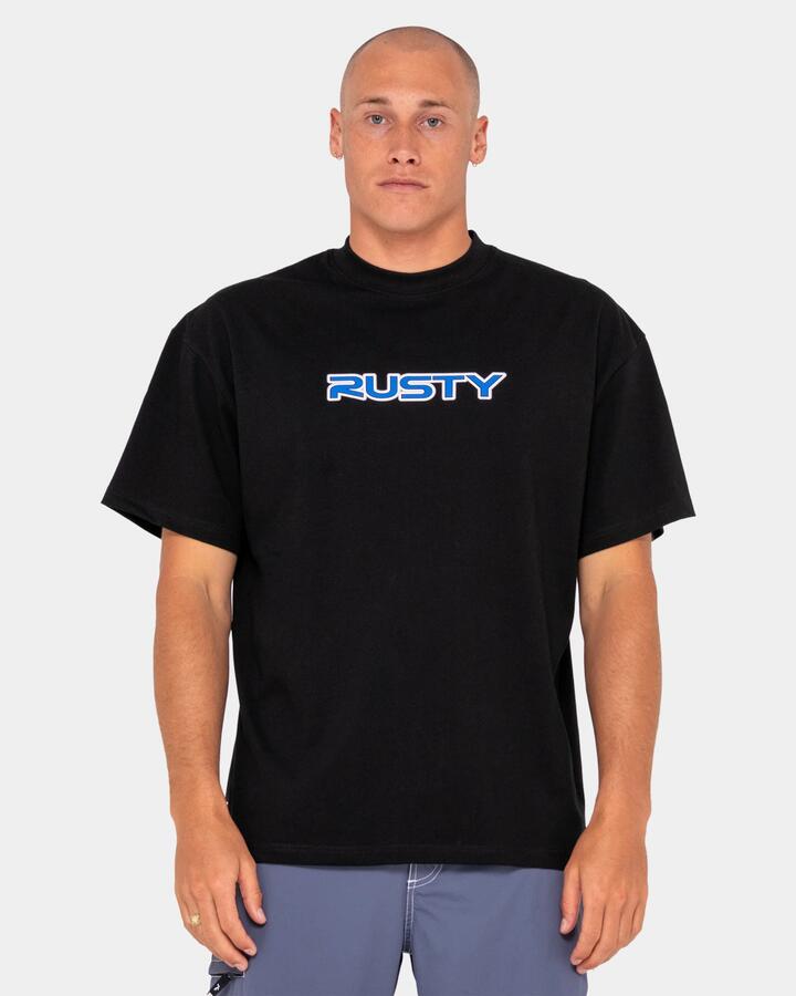 Image of T-Shirts. Product name - Rusty Mens Did You Know T-Shirt Black in Black colour by brand - Rusty