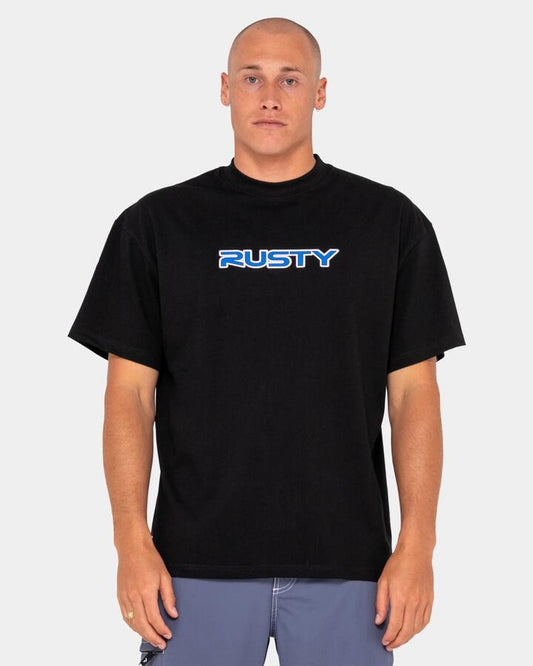 Image of T-Shirts. Product name - Rusty Mens Did You Know T-Shirt Black in Black colour by brand - Rusty