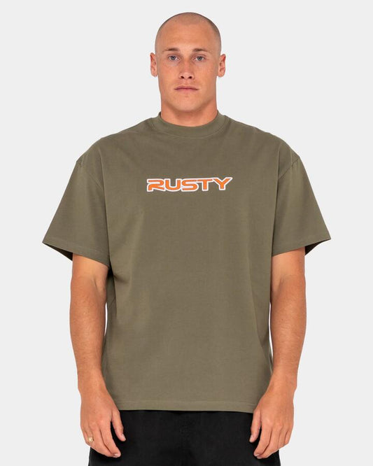 Image of T-Shirts. Product name - Rusty Mens Did You Know T-Shirt Savanna in Savanna colour by brand - Rusty