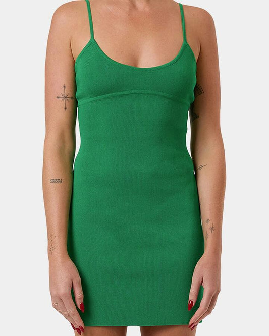 Image of Dresses. Productname: Thrills - Womens Vivid Dreams Knit Mini Dress - Green - in Green colour by brand - Thrills
