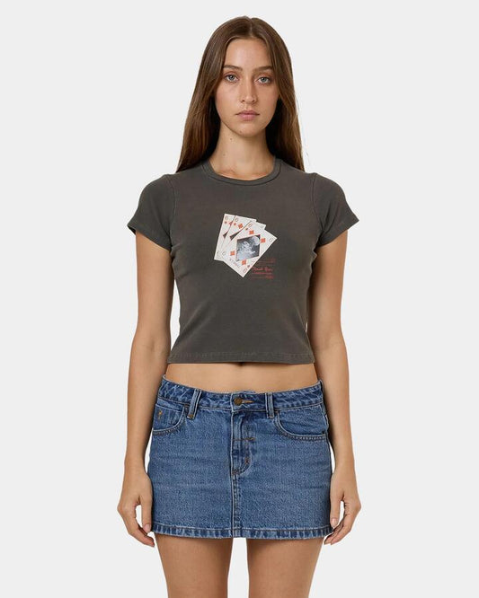 Image of T-Shirts. Product name - Thrills Womens Appreciation Mini T-Shirt Black in Black colour by brand - Thrills