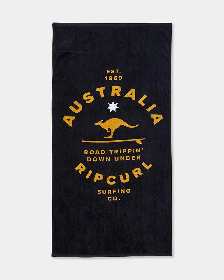 Image of Accessories. Productname: Rip Curl - Sunstash Beach Towel - Black/Gold - in Black/Gold colour by brand - Rip Curl