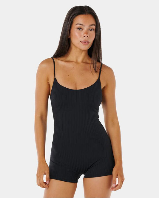 Image of Swimwear. Productname: Rip Curl Womens Premium Surf Short Jane One Piece Swimsuit Black - in Black colour by brand - Rip Curl
