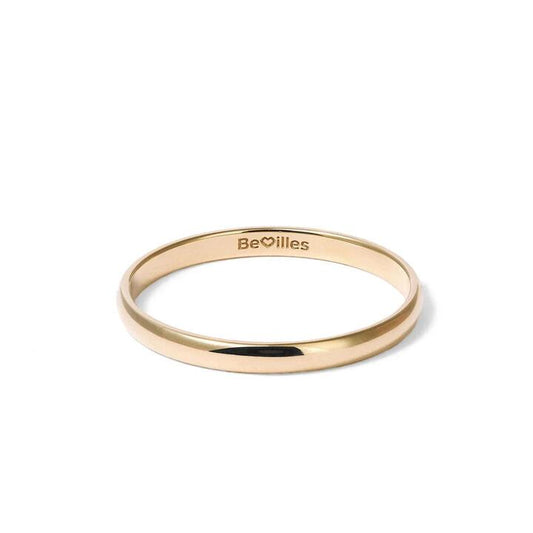 Image of Rings. Productname: 2mm High Dome Wedding Band in 9kt Yellow Gold in Gold colour by brand - Bevilles