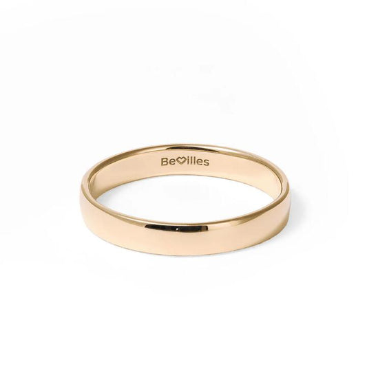 Image of Rings. Productname: 3mm Half Round Wedding Band in 9kt Yellow Gold in Gold colour by brand - Bevilles