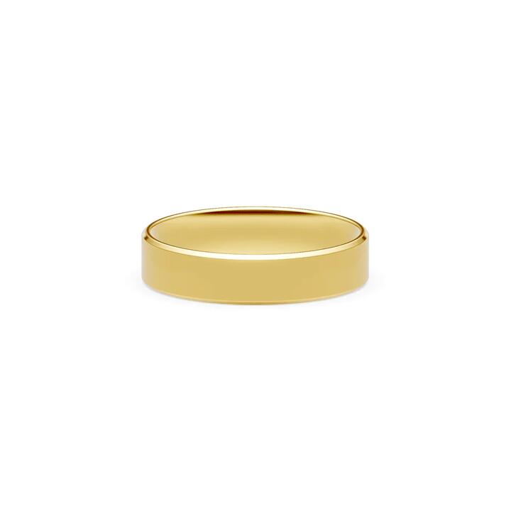 Image of Flats. Productname: 5mm Flat Bevelled Edge Wedding Band in 9kt Yellow Gold in Gold colour by brand - Bevilles