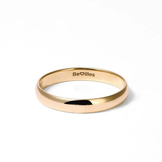 Image of Rings. Productname: 3mm High Dome Wedding Band in 9kt Yellow Gold in Gold colour by brand - Bevilles