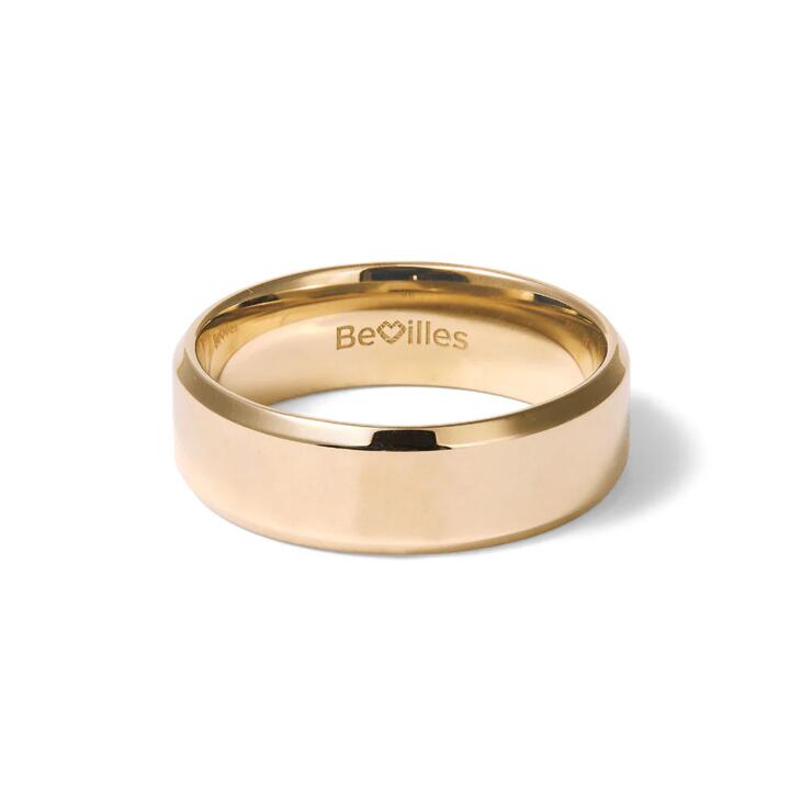 Image of Flats. Productname: 7mm Flat Bevelled Edge Wedding Band in 9kt Yellow Gold in Gold colour by brand - Bevilles