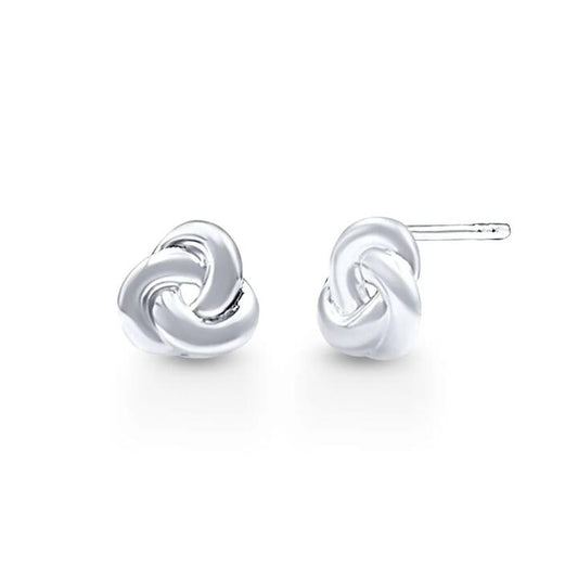 Image of Earrings. Productname: Knot Stud Earrings in Sterling Silver in Silver colour by brand - Bevilles