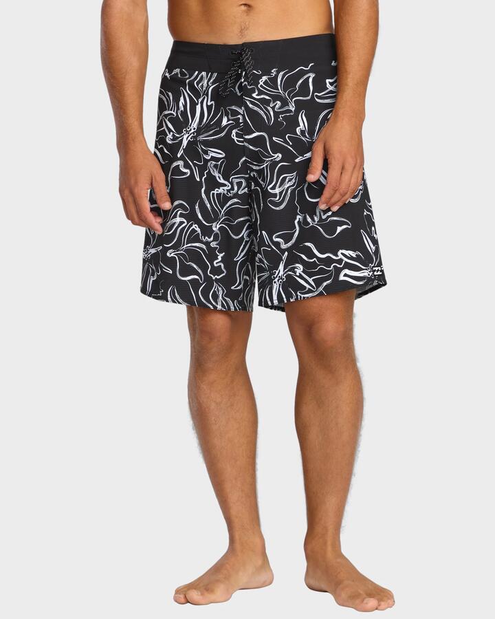 Image of Swimwear. Product name - Billabong Mens Sundays 18.5" Boardshorts Black White in Black White colour by brand - Billabong