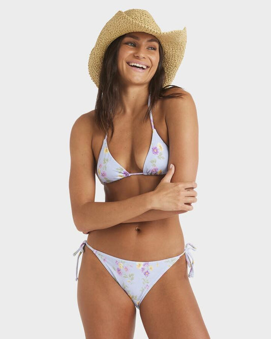 Image of Swimwear. Productname: Roxy - Womens Wildflower Tiki Tri Bikini Top - Misty Blue - in Misty Blue colour by brand - Roxy