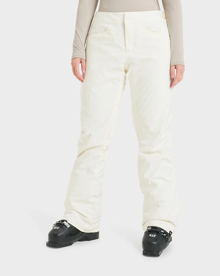 Image of a model wearing Pants. Productname: Roxy - Womens Backyard Snow Pants - Whisper White - in Whisper White colour by brand - Roxy
