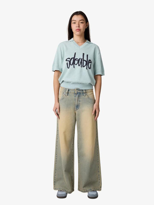 Image of a model wearing Denim. Productname: Abrand 99 Mega Baggy Gwen in Gwen colour by brand - Abrand