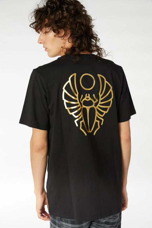 Image of a model wearing Tops. Productname: Scarab Tee in Black colour by brand - Black Friday