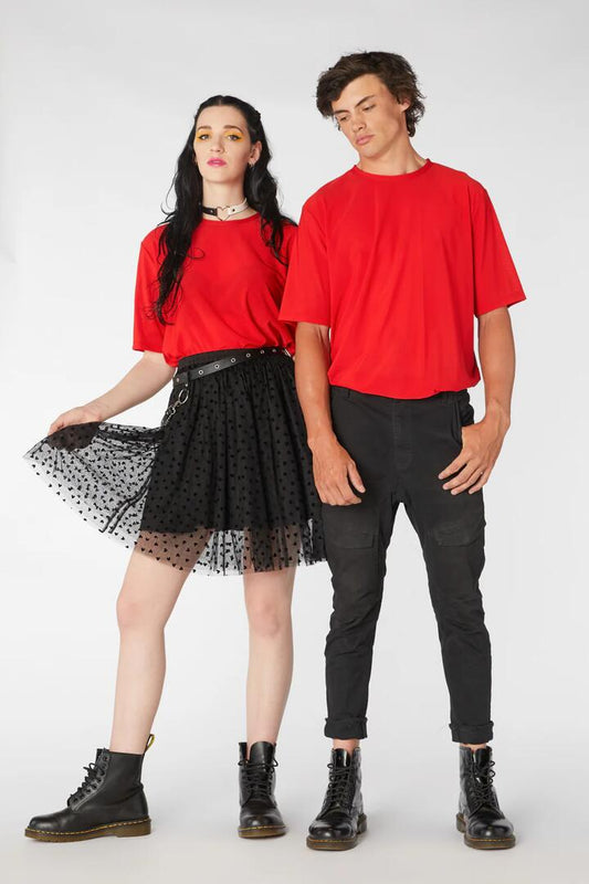 Image of a model wearing Tops. Productname: Sickly Sweet Top in Red colour by brand - Black Friday