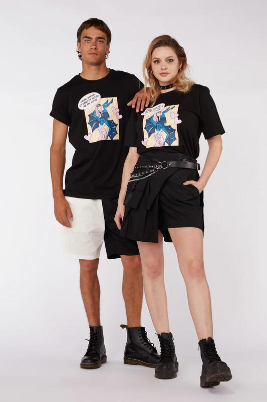 Image of a model wearing Tops. Productname: Eternal Love Tee in Black colour by brand - Black Friday