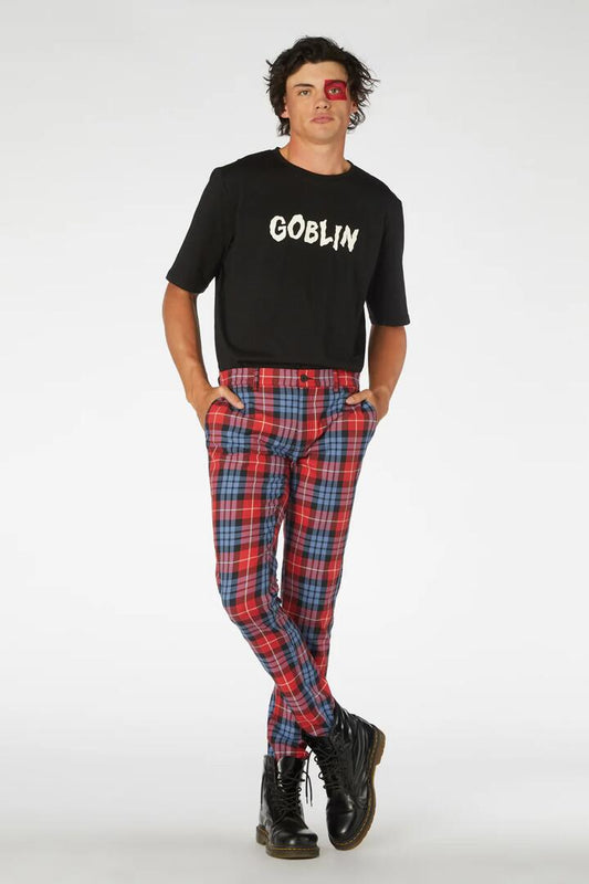 Image of a model wearing Pants. Productname: Jareth Pant in Burgundy colour by brand - Black Friday