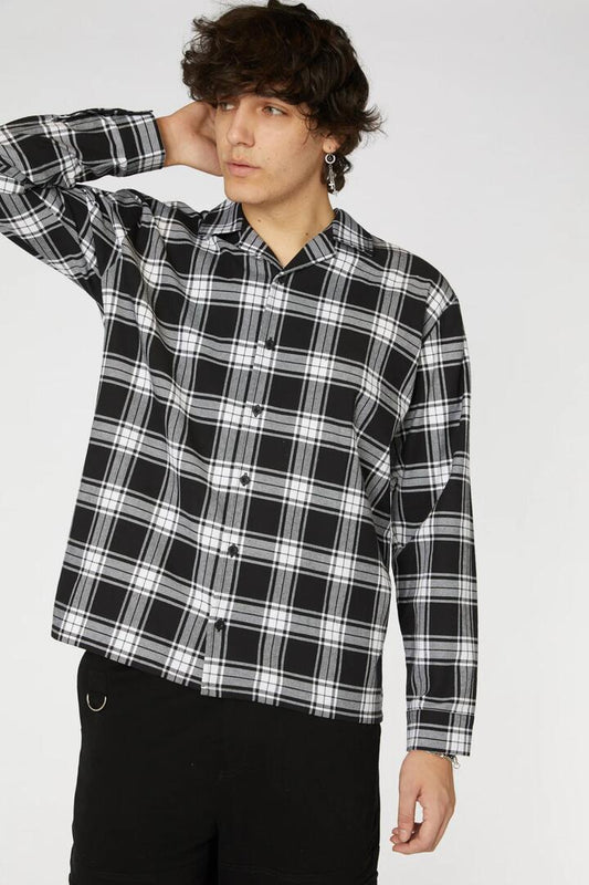Image of a model wearing Tops. Product name - Solstice Long Sleeve Shirt in Black colour by brand - Black Friday