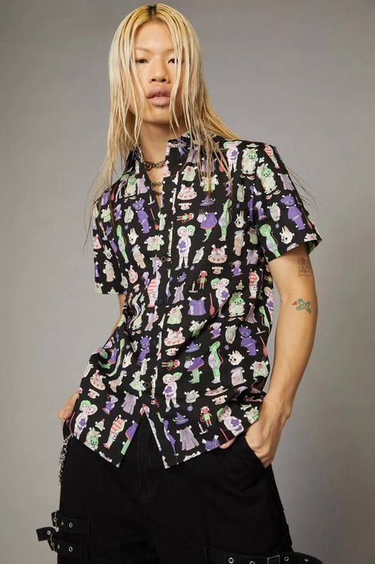 Image of a model wearing Tops. Productname: Creepy Cuties Tee in Multi colour by brand - Black Friday