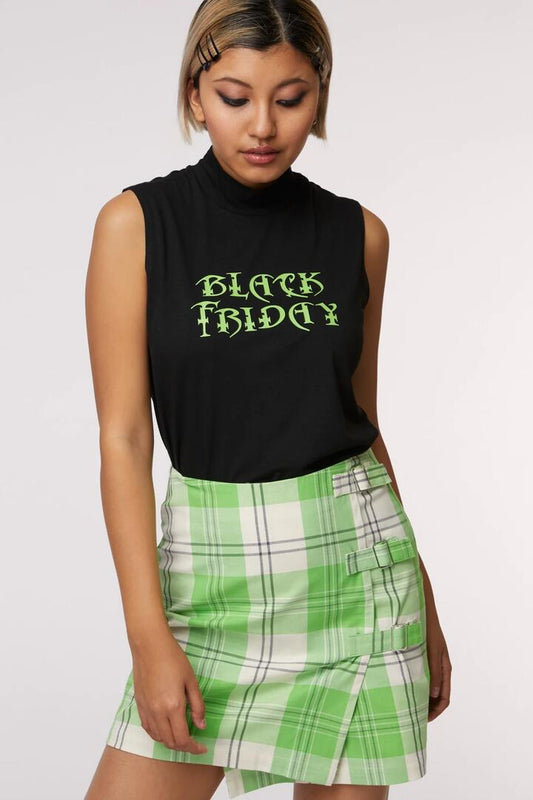 Image of a model wearing Tops. Productname: Acidic Tee in Black colour by brand - Black Friday