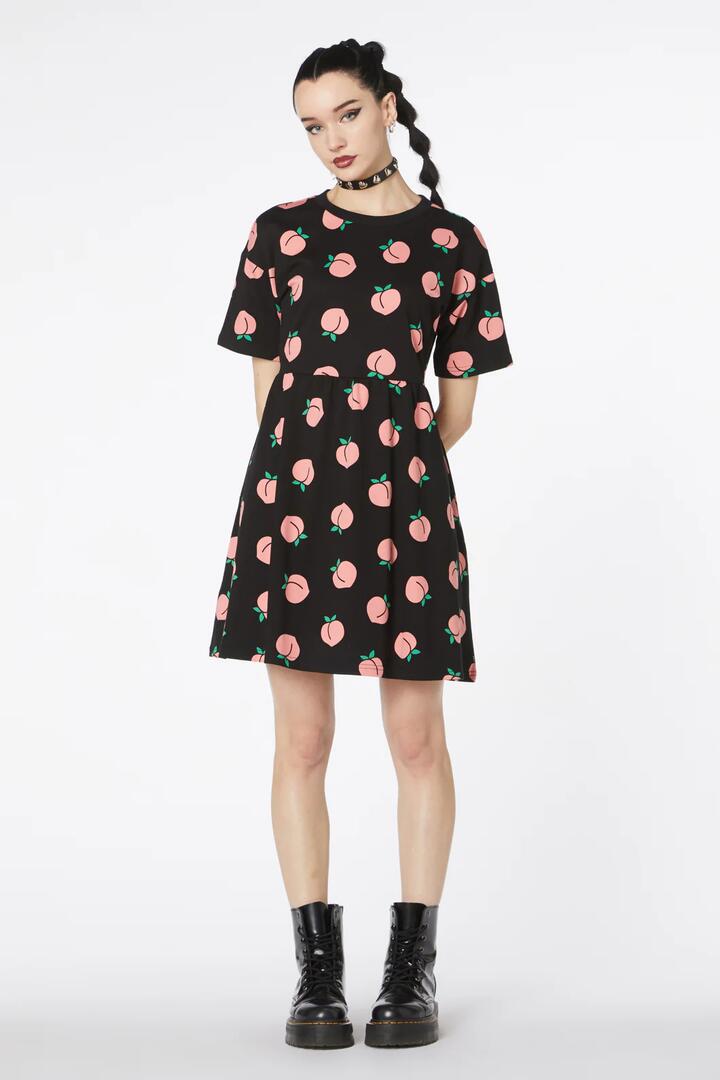 Image of Dresses. Productname: You Peach Cotton Smock Dress in Black colour by brand - Dangerfield