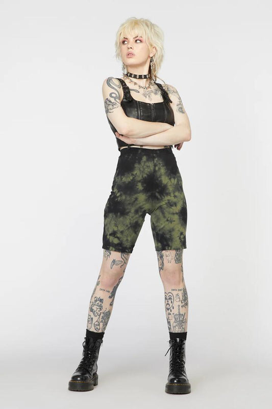 Image of Accessories. Productname: Tie Dye Basic Bike Short in Khaki colour by brand - Dangerfield