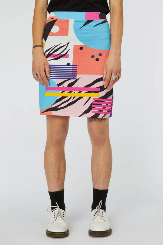 Image of a model wearing Skirts. Productname: Sinking Tube Mini Skirt in Multi colour by brand - Dangerfield