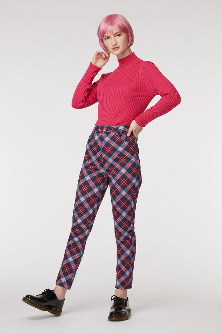 Image of a model wearing Pants. Productname: Get This Partea Started Pant in Teal colour by brand - Revival