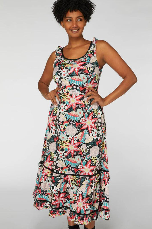 Image of a model wearing Dress. Productname: That's Sick Maxi in Pink colour by brand - Revival