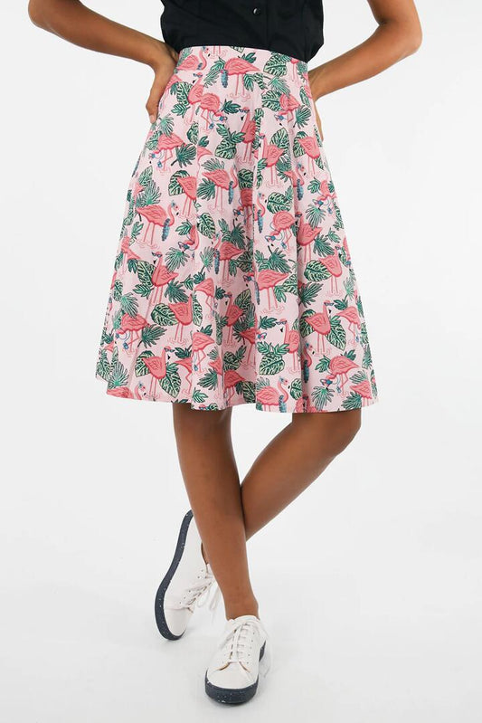 Image of a model wearing Skirts. Productname: Be Flamazing Skirt in Pink colour by brand - Revival