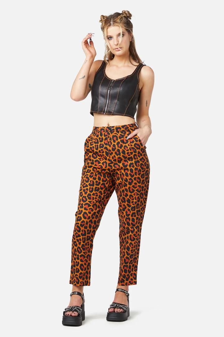 Image of a model wearing Pants. Productname: Burn Rubber Pant in Black colour by brand - Revival
