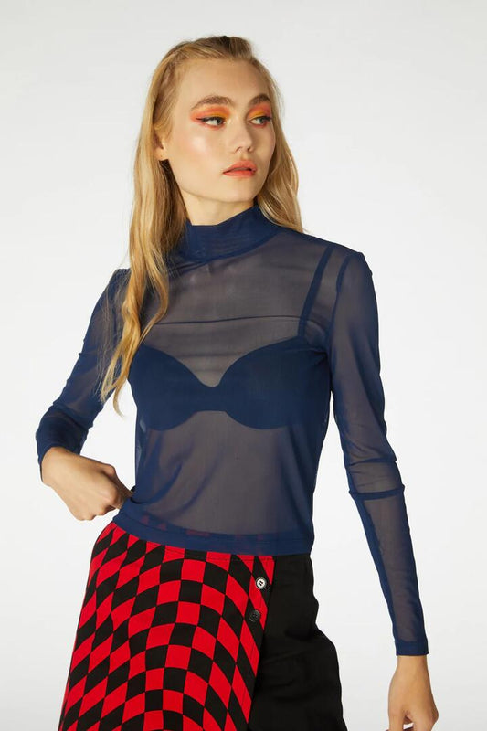 Image of a model wearing Tops. Productname: Hold On Tight Top in Black colour by brand - Dangerfield