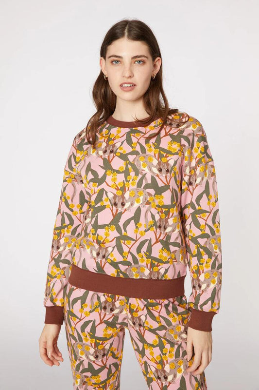 Image of a model wearing Outerwear. Productname: Fairy Possum Track Sweater in Pink colour by brand - Princess Highway