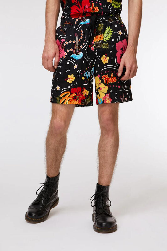 Image of a model wearing Shorts. Productname: Havana Trunk in Black colour by brand - Revival