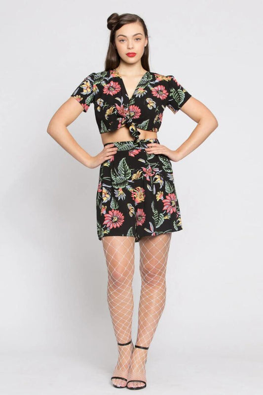 Image of a model wearing Shorts. Productname: Miami Nights Shorts in Black colour by brand - Revival