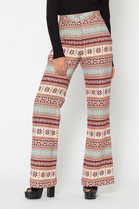 Image of a model wearing Pants. Productname: Disco Pants in Burgundy colour by brand - Revival