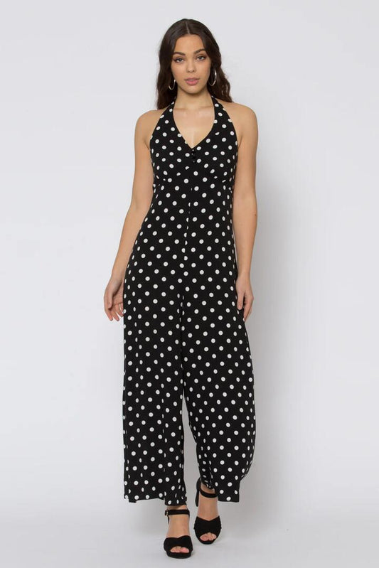 Image of a model wearing Outerwear. Productname: Sports Fever Jumpsuit in Black/White colour by brand - Revival